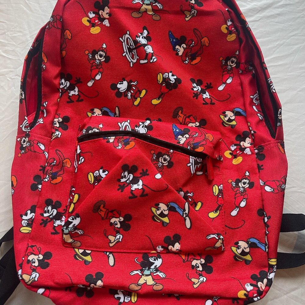 Disney Mickey Mouse Through the Years Backpack Red NEW